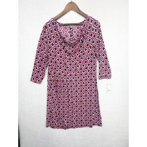 NY Collection Women's Geometric Abstract Puff Sleeve Sheath Dress‎ XL